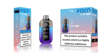 Fisco Point Pro 7000 Disposable Vape Box of 5 - Blue Razz Cherry - vapeukwholesale