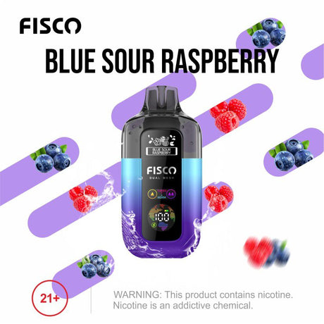Fisco Point Pro 7000 Disposable Vape Box of 5 - Blue Sour Raspberry - vapeukwholesale