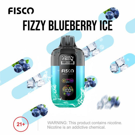 Fisco Point Pro 7000 Disposable Vape Box of 5 - Fizzy Blueberry Ice - vapeukwholesale
