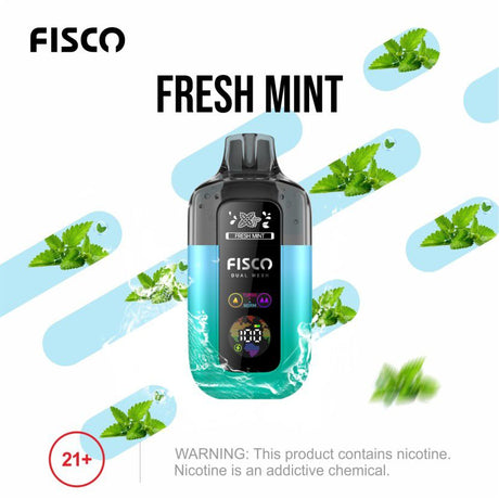 Fisco Point Pro 7000 Disposable Vape Box of 5 - Fresh Mint - vapeukwholesale