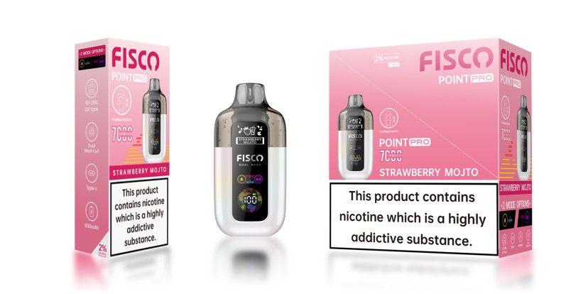 Fisco Point Pro 7000 Disposable Vape Box of 5 - Juicy Peach Lemon - vapeukwholesale