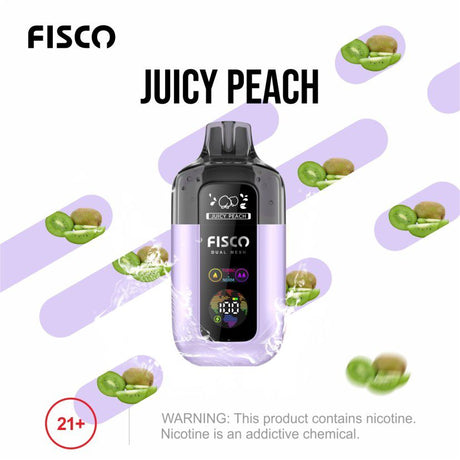 Fisco Point Pro 7000 Disposable Vape Box of 5 - Juicy Peach - vapeukwholesale