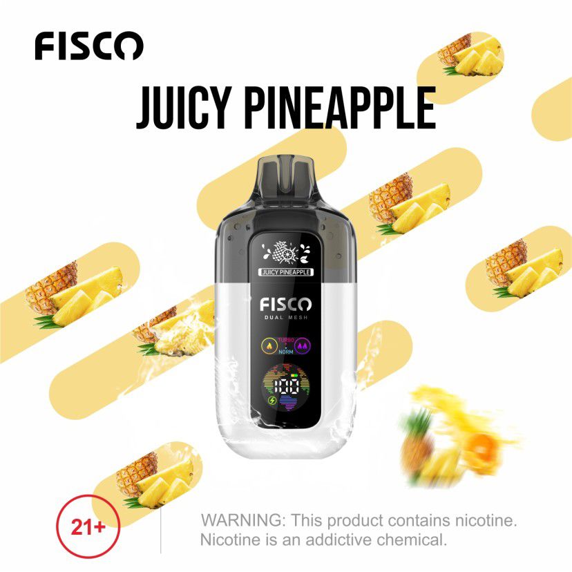 Fisco Point Pro 7000 Disposable Vape Box of 5 - Juicy Pineapple - vapeukwholesale