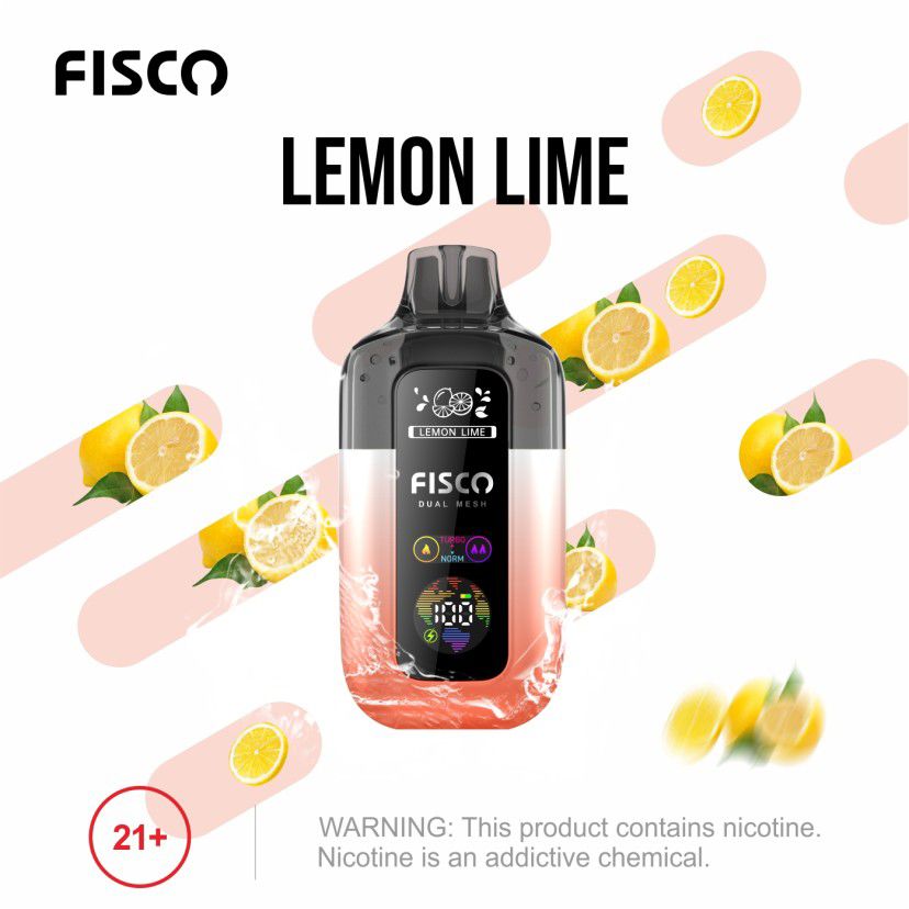 Fisco Point Pro 7000 Disposable Vape Box of 5 - Lemon Lime - vapeukwholesale