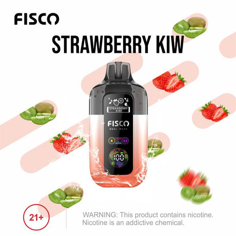 Fisco Point Pro 7000 Disposable Vape Box of 5 - Strawberry Kiwi - vapeukwholesale