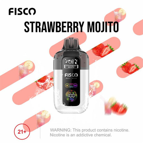 Fisco Point Pro 7000 Disposable Vape Box of 5 - Strawberry Mojito - vapeukwholesale