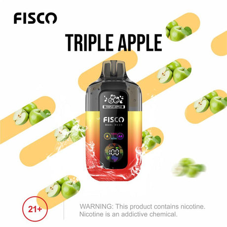 Fisco Point Pro 7000 Disposable Vape Box of 5 - Triple Apple - vapeukwholesale