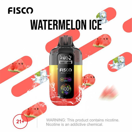 Fisco Point Pro 7000 Disposable Vape Box of 5 - Watermelon Ice - vapeukwholesale