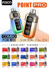Fisco Point Pro 7000 Disposable Vape Box of 5 - Watermelon Ice - vapeukwholesale