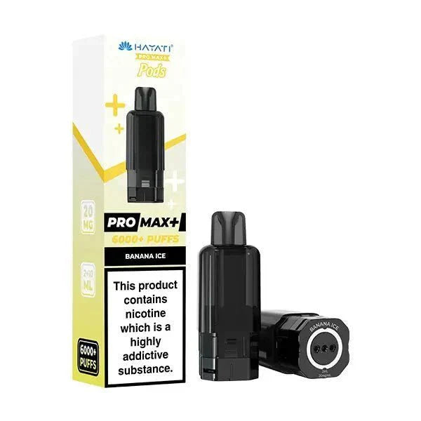 Hayati Pro Max Plus 6000 Pre - filled Pods Box of 5 - Banana Ice - vapeukwholesale
