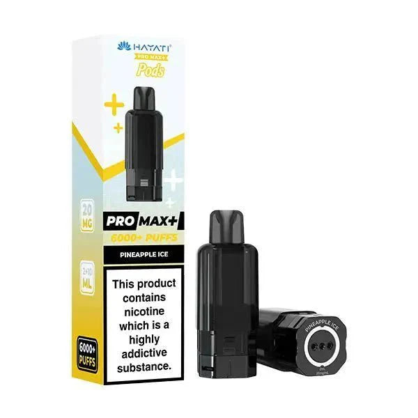 Hayati Pro Max Plus 6000 Pre - filled Pods Box of 5 - Pineapple Ice - vapeukwholesale