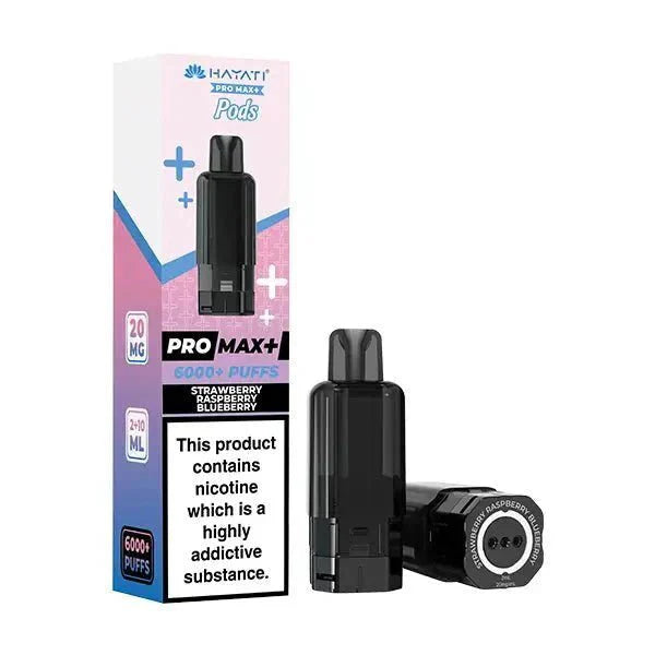 Hayati Pro Max Plus 6000 Pre - filled Pods Box of 5 - Strawberry Raspberry Blueberry - vapeukwholesale