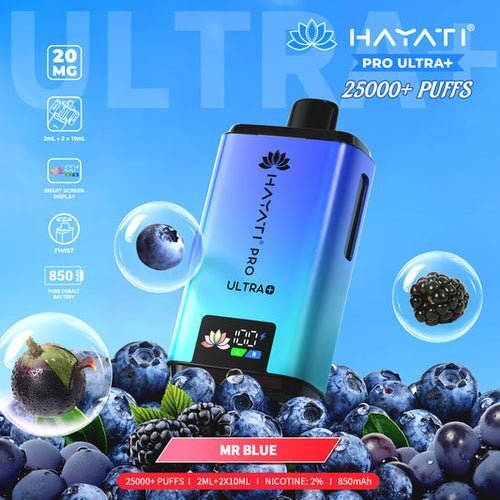Hayati Pro Ultra Plus 25000 Disposable Vape - Pack of 5 - Mr Blue - vapeukwholesale