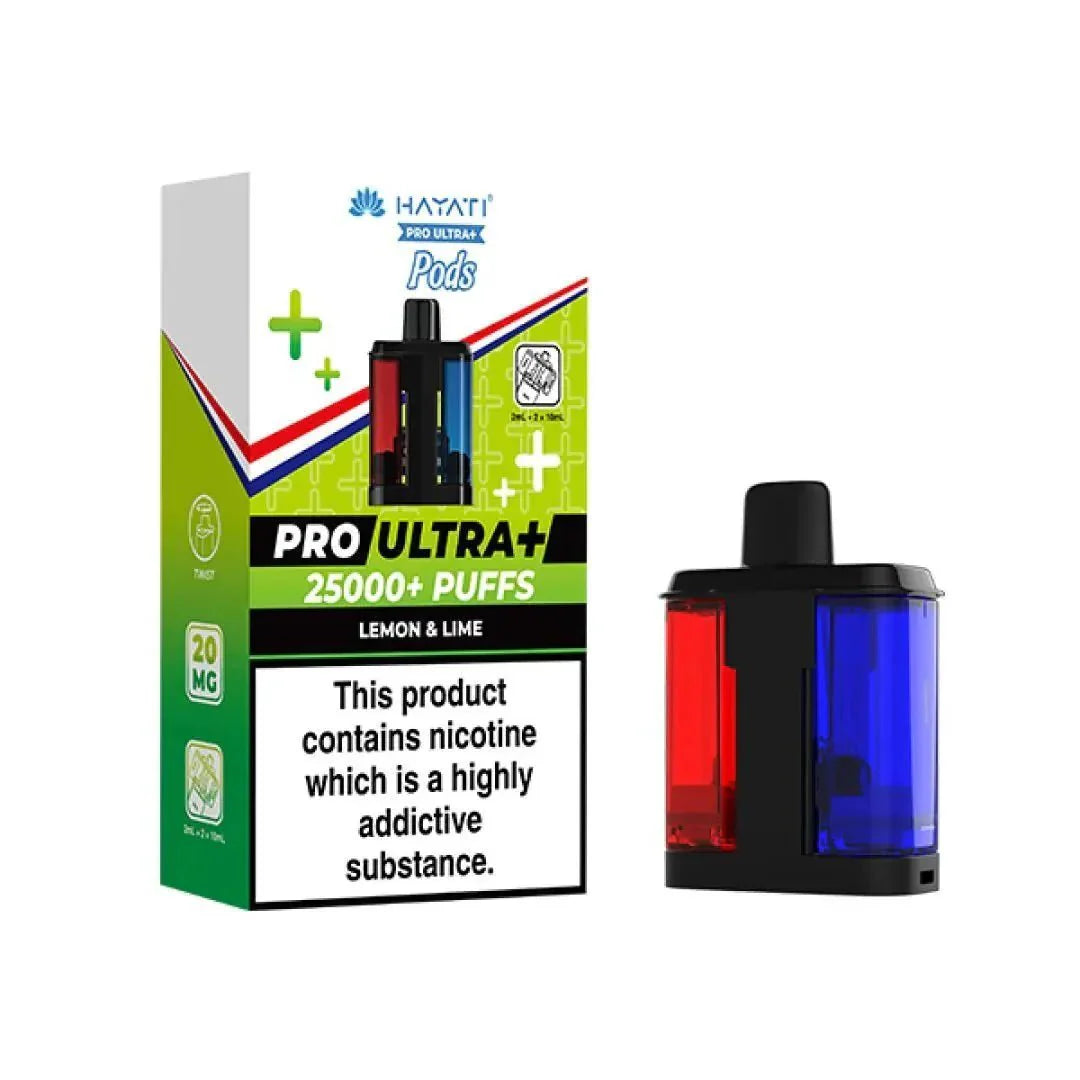 Hayati Pro Ultra Plus 25k Prefilled Pods Pack of 5 - Lemon & Lime - vapeukwholesale