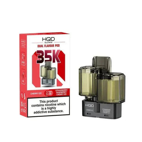 HQD Glow Air 35K Prefilled Pods - Cherry Ice/Strawberry Raspberry Cherry Ice - vapeukwholesale