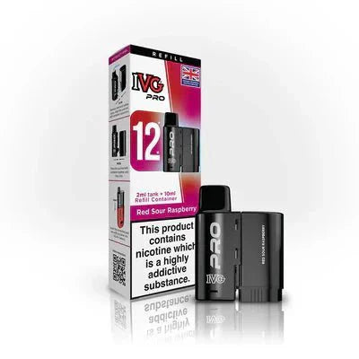 IVG 12 Pro Replacement Pods Pack of 5 - Red Sour Raspberry - vapeukwholesale