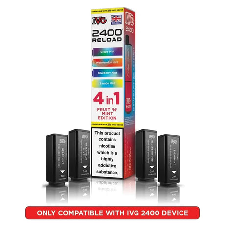 IVG 2400 Reload 4 in 1 Prefilled Pods | Pack of 4 - Power Vape Shop