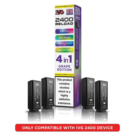 IVG 2400 Reload 4 in 1 Prefilled Pods | Pack of 4 - Power Vape Shop