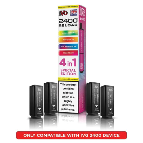 IVG 2400 Reload 4 in 1 Prefilled Pods | Pack of 4 - Power Vape Shop