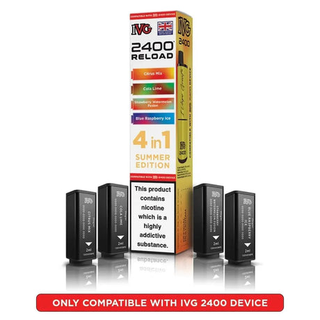 IVG 2400 Reload 4 in 1 Prefilled Pods | Pack of 4 - Power Vape Shop