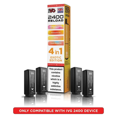 IVG 2400 Reload 4 in 1 Prefilled Pods | Pack of 4 - Power Vape Shop