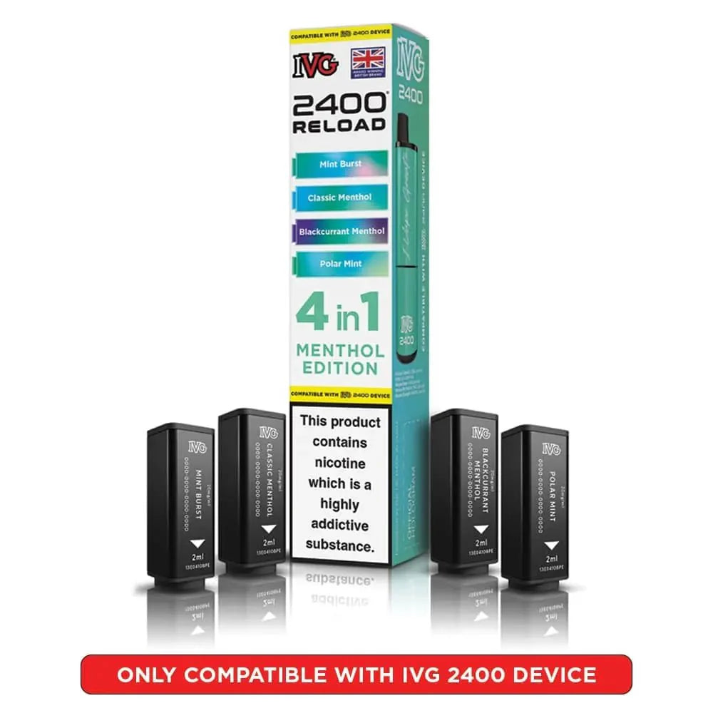IVG 2400 Reload 4 in 1 Prefilled Pods | Pack of 4 - Power Vape Shop