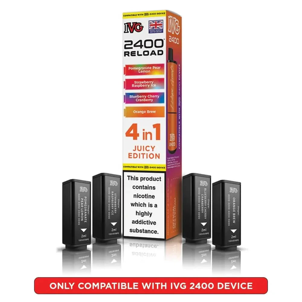 IVG 2400 Reload 4 in 1 Prefilled Pods | Pack of 4 - Power Vape Shop