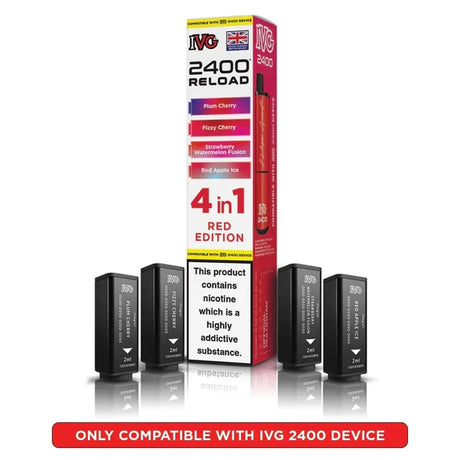 IVG 2400 Reload 4 in 1 Prefilled Pods | Pack of 4 - Power Vape Shop