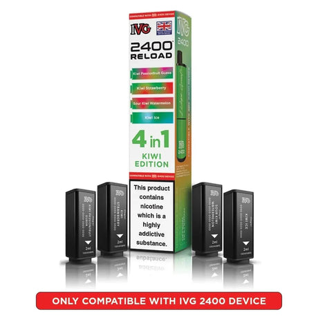 IVG 2400 Reload 4 in 1 Prefilled Pods | Pack of 4 - Power Vape Shop