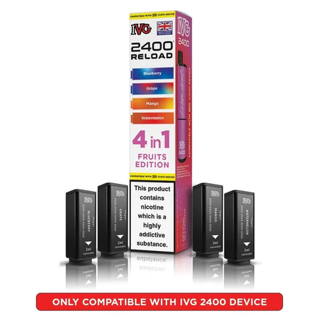 IVG 2400 Reload 4 in 1 Prefilled Pods | Pack of 4 - Power Vape Shop