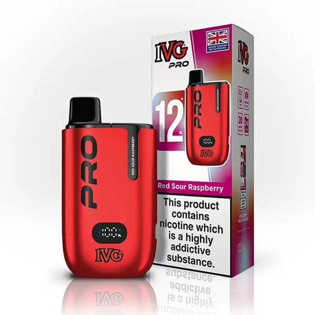 IVG Pro 10K Disposable Pod Kit - Box of 5 - Red Sour Raspberry - vapeukwholesale