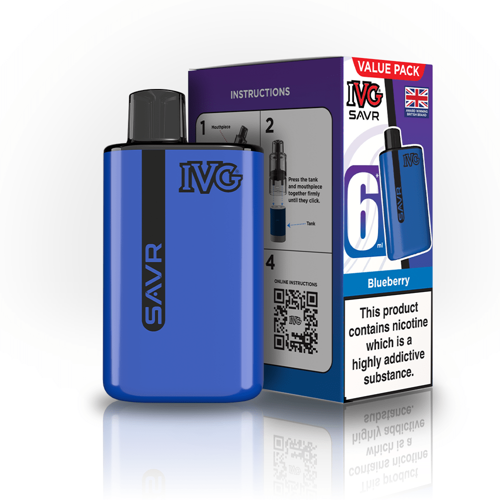IVG SAVR 3000 Disposable Vape Box of 5 - Blueberry - vapeukwholesale