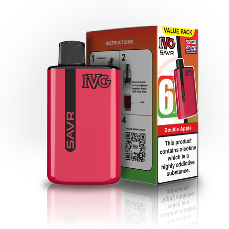 IVG SAVR 3000 Disposable Vape Box of 5 - Double Apple - vapeukwholesale