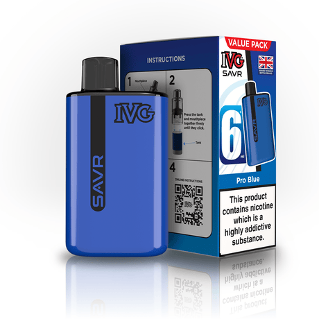 IVG SAVR 3000 Disposable Vape Box of 5 - Pro Blue - vapeukwholesale
