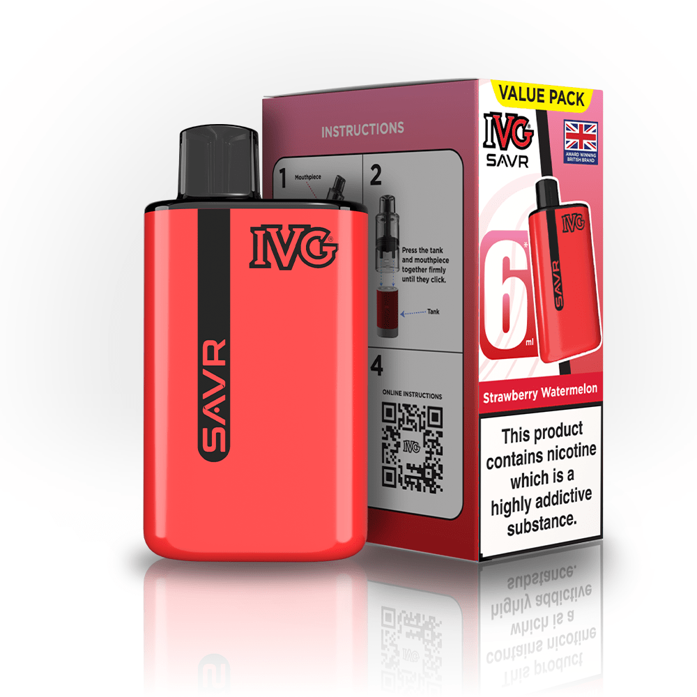 IVG SAVR 3000 Disposable Vape Box of 5 - Strawberry Watermelon - vapeukwholesale
