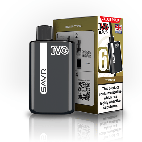 IVG SAVR 3000 Disposable Vape Box of 5 - Tobacco - vapeukwholesale