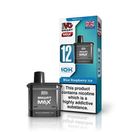IVG Smart Max 10k Prefilled Refill Pods Pack of 5 - Blue Raspberry Ice - vapeukwholesale