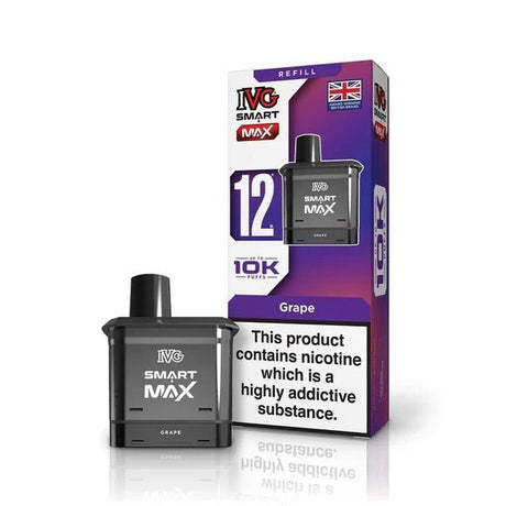 IVG Smart Max 10k Prefilled Refill Pods Pack of 5 - Grape - vapeukwholesale