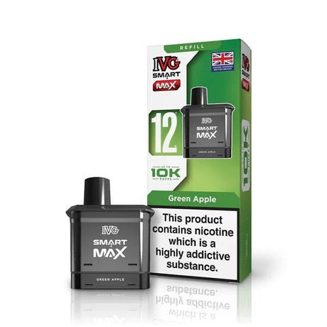 IVG Smart Max 10k Prefilled Refill Pods Pack of 5 - Green Apple - vapeukwholesale