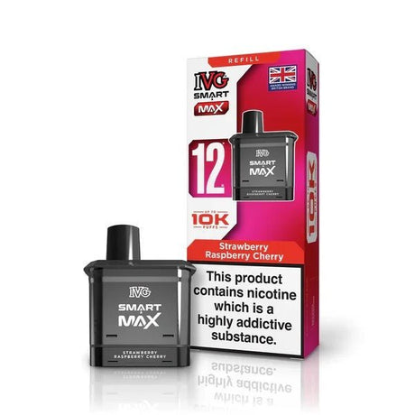 IVG Smart Max 10k Prefilled Refill Pods Pack of 5 - Strawberry Raspberry Cherry - vapeukwholesale