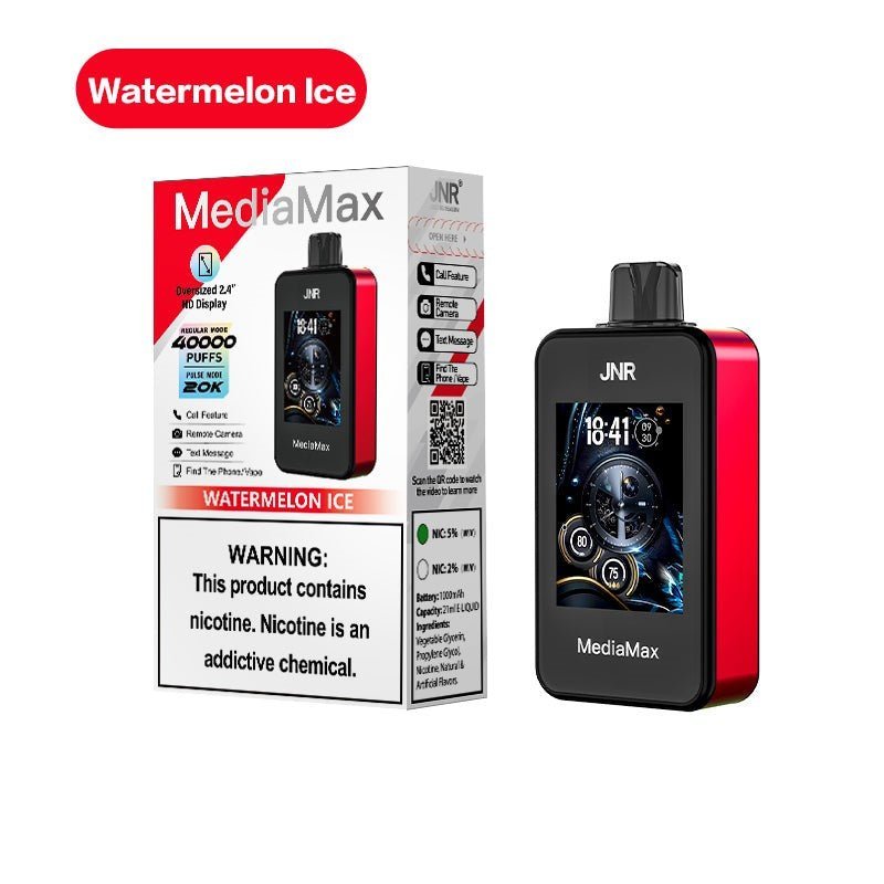 JNR Media Max 40k Prefilled Vape Pack of 5 - Watermelon Ice - vapeukwholesale