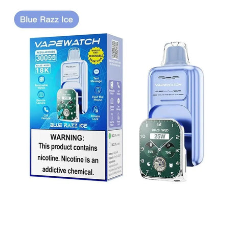 JNR Vape Watch 30k Prefilled Vape Pack of 5 - Blue Razz Ice - vapeukwholesale