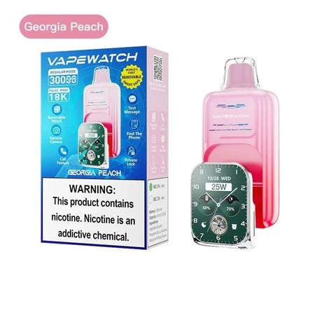 JNR Vape Watch 30k Prefilled Vape Pack of 5 - Georgia Peach - vapeukwholesale