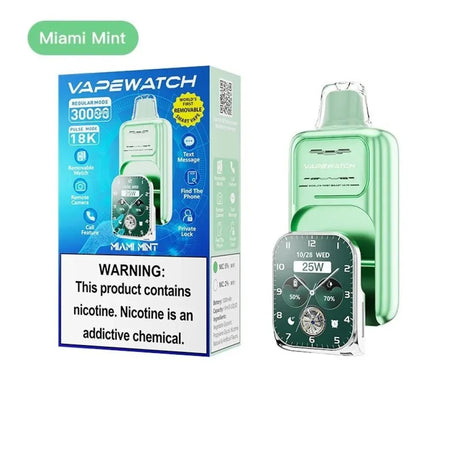 JNR Vape Watch 30k Prefilled Vape Pack of 5 - Miami Mint - vapeukwholesale