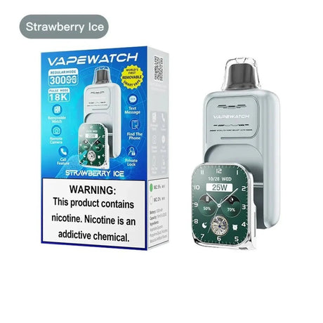 JNR Vape Watch 30k Prefilled Vape Pack of 5 - Strawberry Ice - vapeukwholesale