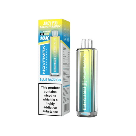 Juicy Pod Novamax 10k Prefilled Pod Vape Kit - Pack of 5 - Blue Razz GB - vapeukwholesale