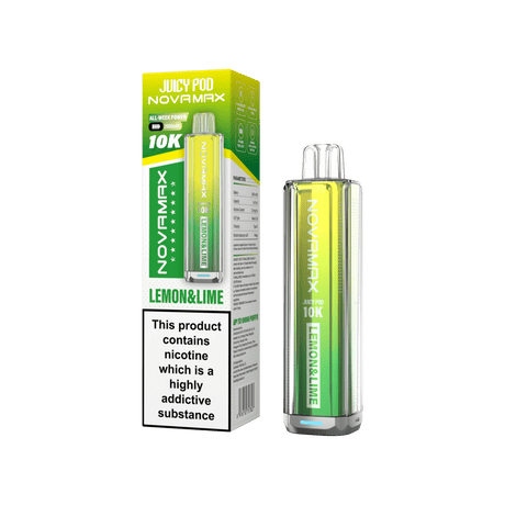 Juicy Pod Novamax 10k Prefilled Pod Vape Kit - Pack of 5 - Lemon & Lime - vapeukwholesale
