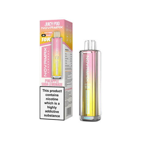 Juicy Pod Novamax 10k Prefilled Pod Vape Kit - Pack of 5 - Pineapple Soda Lemonade - vapeukwholesale