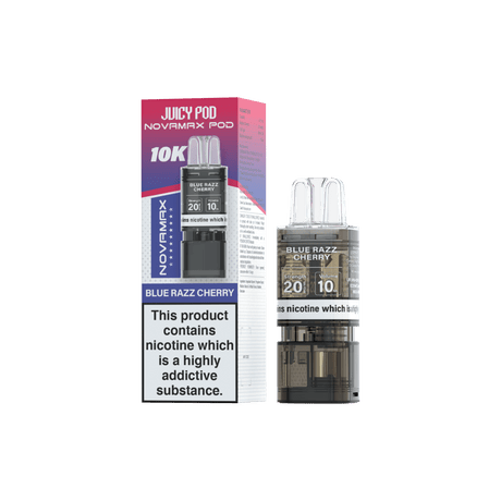 Juicy Pod Novamax 10k Replacement Pods - 10 pack - Blue Razz Cherry - vapeukwholesale