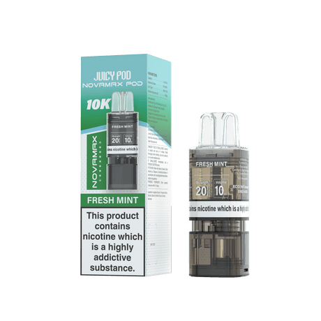 Juicy Pod Novamax 10k Replacement Pods - 10 pack - Fresh Mint - vapeukwholesale